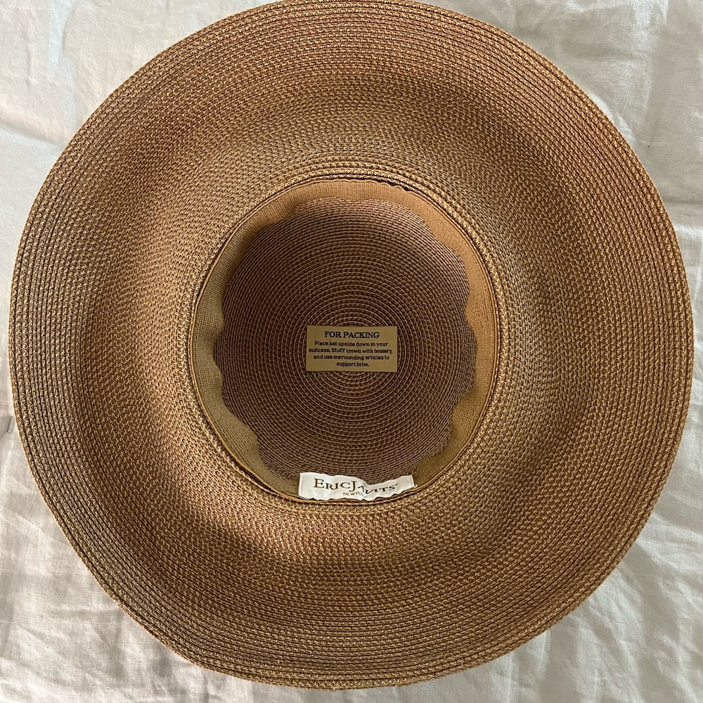 Eric Javits Tan Straw Wide Brim Sun Hat - Picture 4 of 12